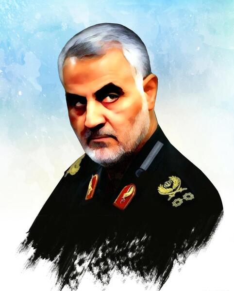 عکس سردار سلیمانی نقاشیش
