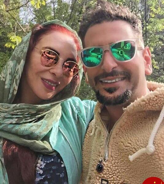 عکس افسانه بایگان با همسرش