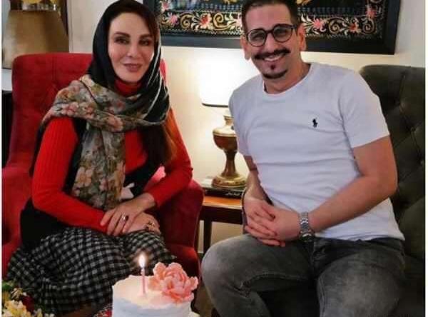 عکس افسانه بایگان با همسرش