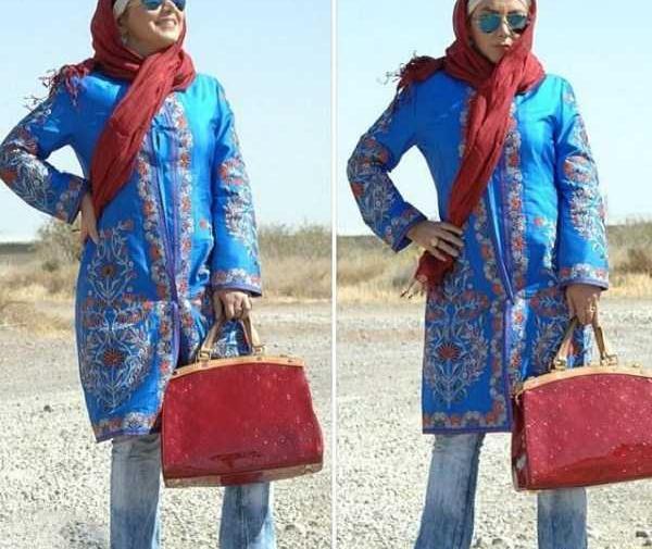 عکس بهنوش بختیاری با لباس آبی