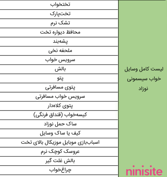 عکس وسایل ضروری سیسمونی