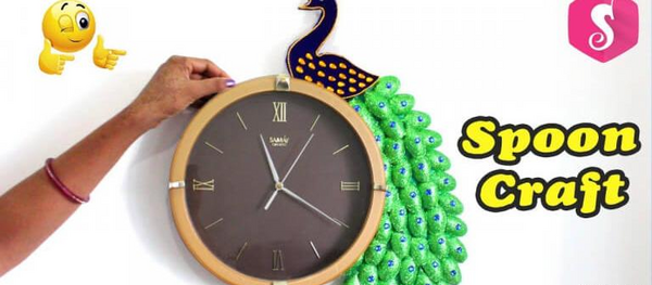 عکس طاووس با قاشق یکبار مصرف