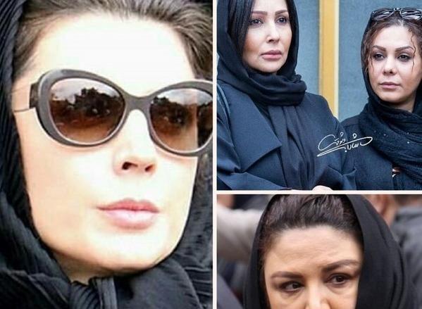 عکس همسر جمشید مشایخی در مراسم خاکسپاری