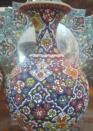 عکس مینا کاری روی سفال