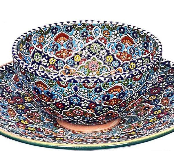 عکس مینا کاری روی سفال