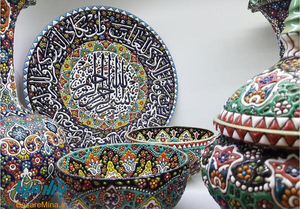 عکس مینا کاری روی سفال