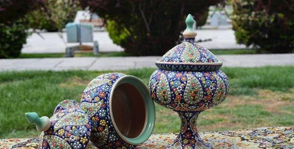 عکس مینا کاری روی سفال