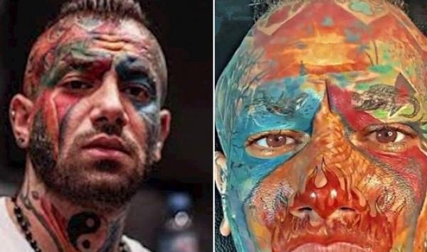 عکس تاتو جدید صورت تتلو