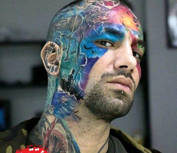 عکس تاتو جدید صورت تتلو
