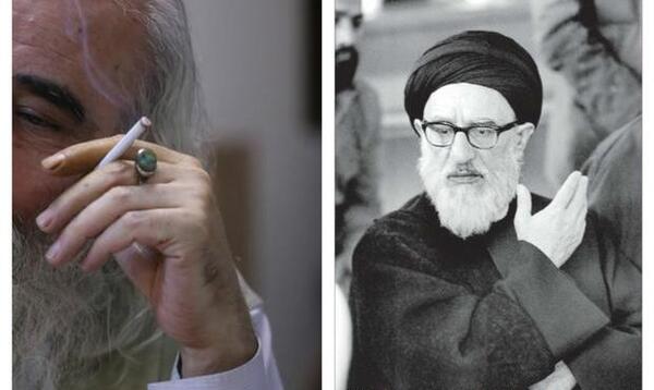 عکس آیت الله طالقانی با سیگار