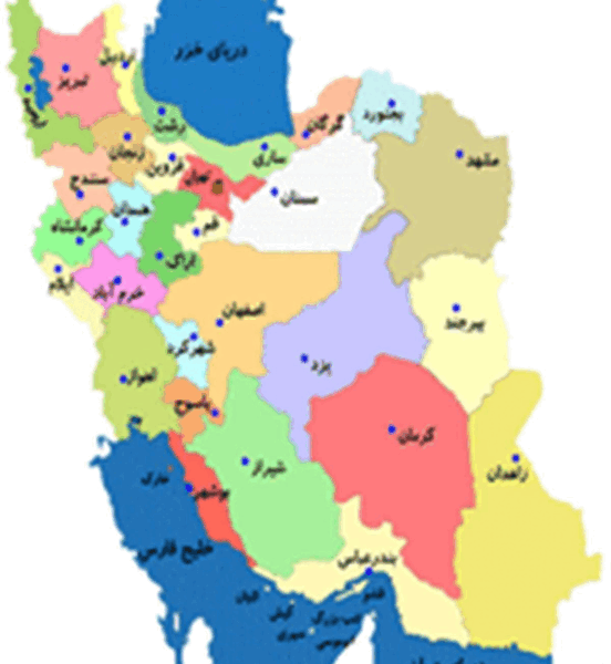عکس نقشه ایران رنگ شده