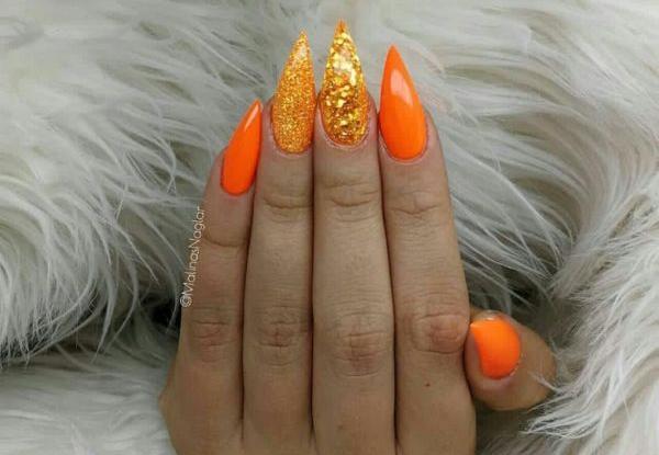 عکس ناخن نارنجی