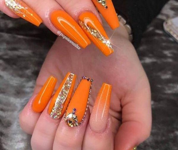 عکس ناخن نارنجی