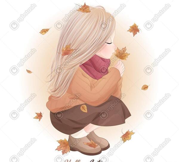 عکس نقاشی دختر در باران