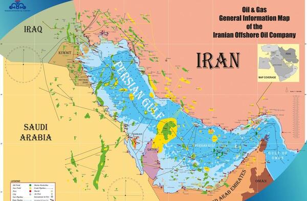 عکس خلیج فارس در نقشه ایران