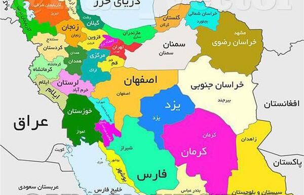 عکس نقشه ایران بدون نام استان