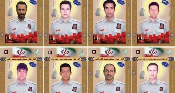 عکس آتش نشانان پلاسکو