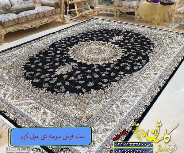عکس فرش ناردون سرمه ای