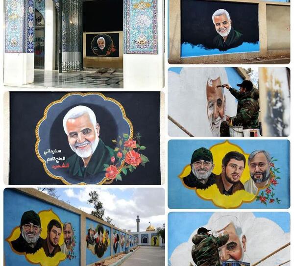 عکس سردار سلیمانی روبروی حرم حضرت زینب