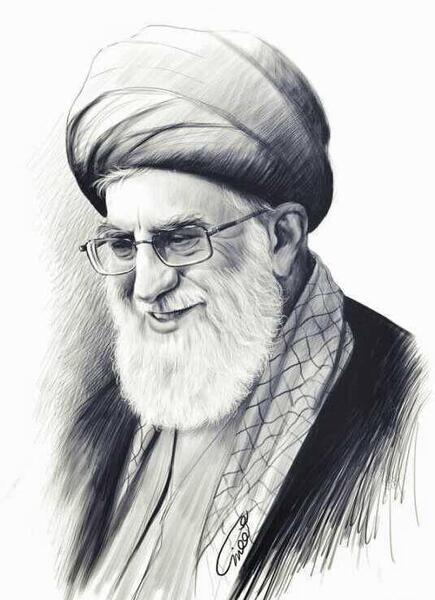 عکس سیاه سفید رهبر