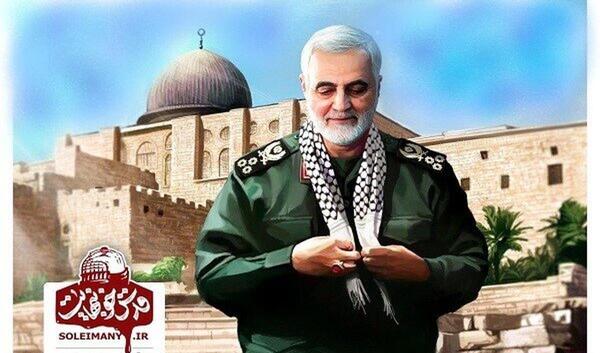 عکس حاج قاسم سلیمانی با چفیه