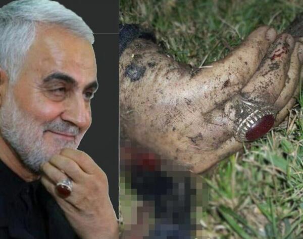 عکس حاج قاسم سلیمانی جسد