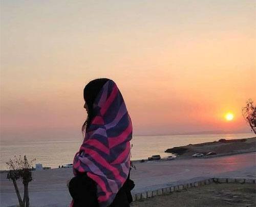 عکس فیک دختر در غروب