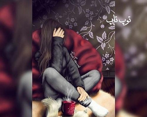 عکس نقاشی دختر روی تاب