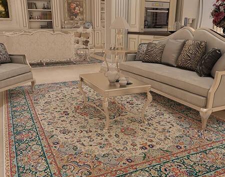 عکس فرش فیروزه ای