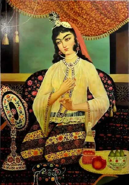 عکس نقاشی دختر قاجاری