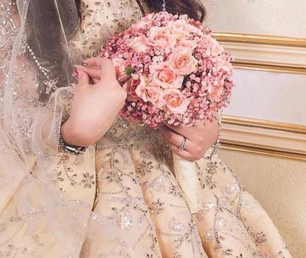 عکس دسته گل کریستالی عروس