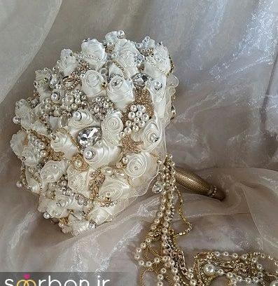 عکس دسته گل کریستالی عروس