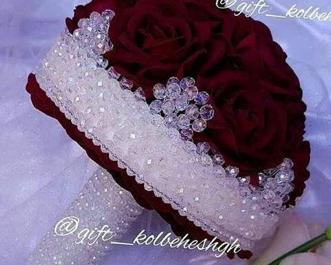 عکس دسته گل کریستالی عروس