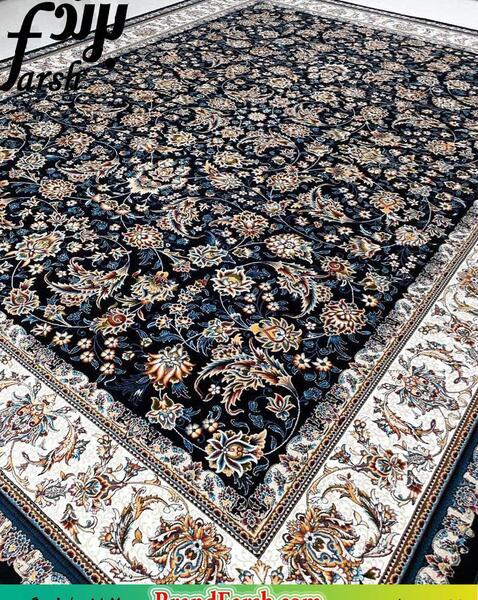عکس فرش افشان سرمه ای