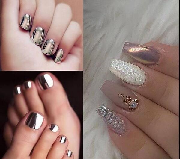 عکس ناخن آینه ای