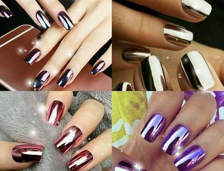 عکس ناخن آینه ای