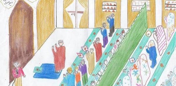 عکس نقاشی دختر نماز خون