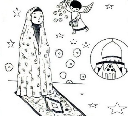 عکس نقاشی دختر نماز خون