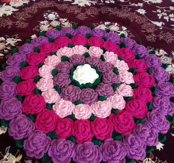عکس فرشینه با کاموا