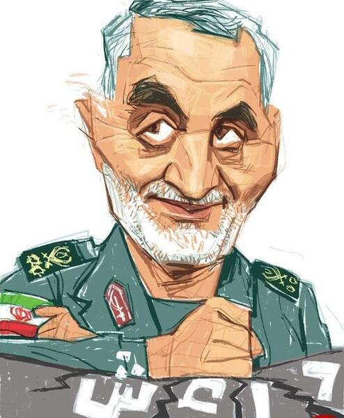 عکس حاج قاسم سلیمانی کارتونی