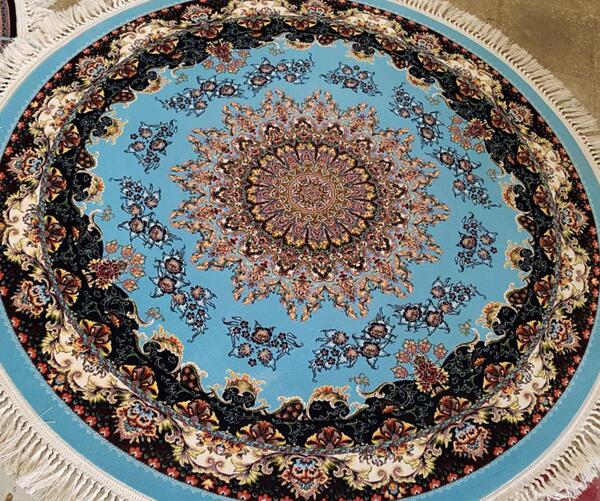 عکس فرش آبی فیروزه ای