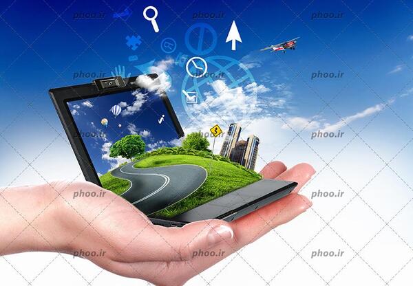 عکس لپ تاپ در طبیعت