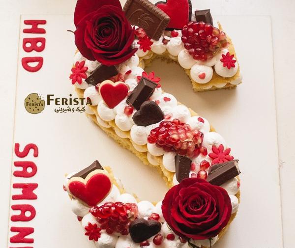 عکس کیک تولد حروف انگلیسی f