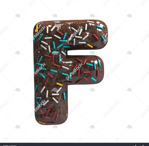 عکس کیک تولد حروف انگلیسی f