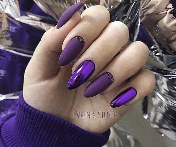 عکس ناخن بنفش