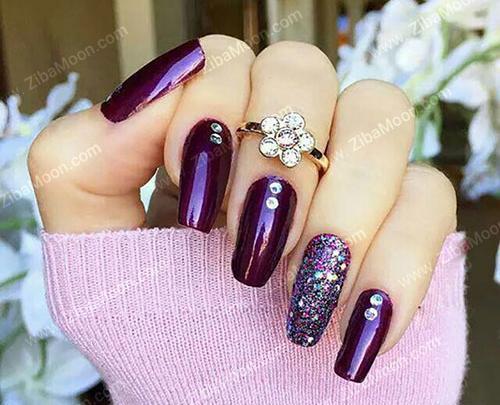 عکس ناخن بنفش