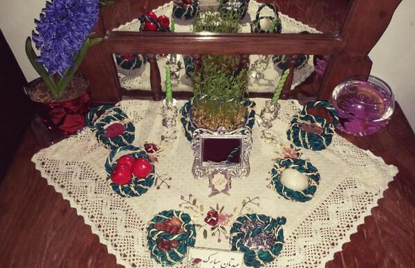 عکس سفره هفت سین حصیری