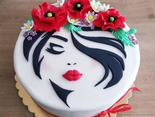 کیک تولد دخترانه عکس چهره