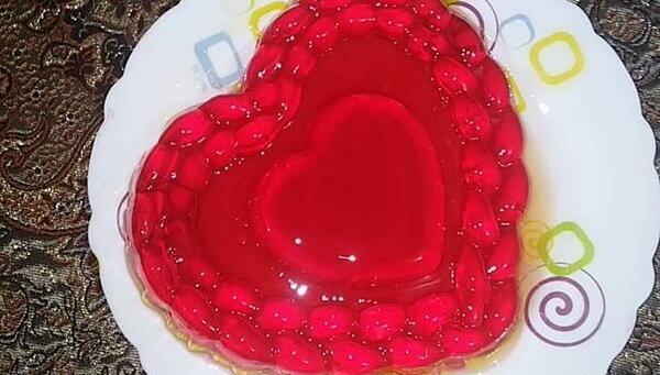 عکس ژله قلبی دو رنگ