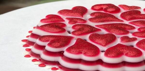 عکس ژله قلبی دو رنگ